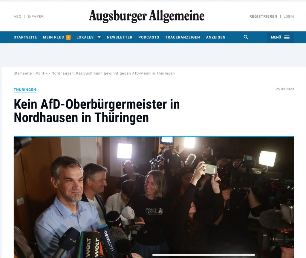 Screenshot Augsburger Allgemeine